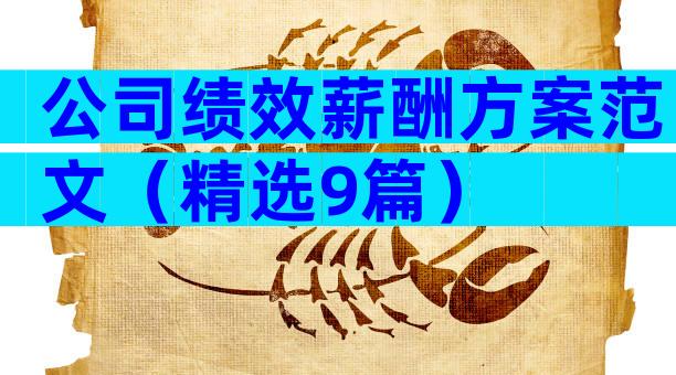 公司绩效薪酬方案范文（精选9篇）