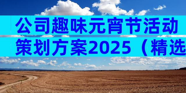 公司趣味元宵节活动策划方案2025（精选33篇）