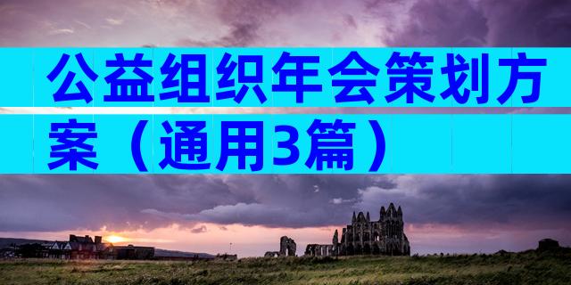 公益组织年会策划方案（通用3篇）
