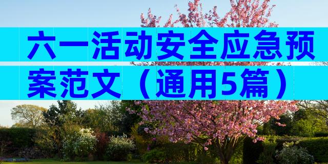 六一活动安全应急预案范文（通用5篇）