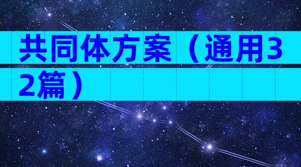 共同体方案（通用32篇）