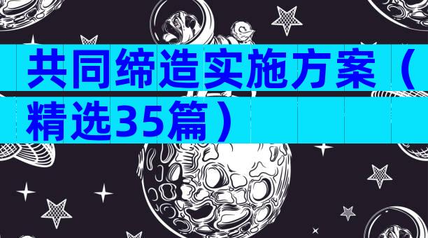 共同缔造实施方案（精选35篇）