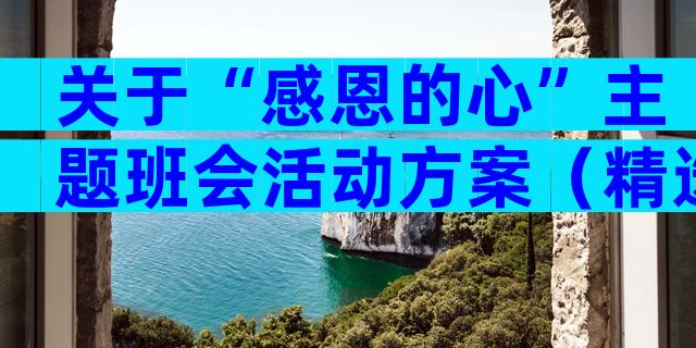 关于“感恩的心”主题班会活动方案（精选29篇）