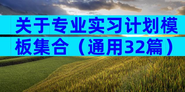 关于专业实习计划模板集合（通用32篇）