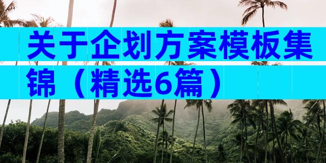 关于企划方案模板集锦（精选6篇）