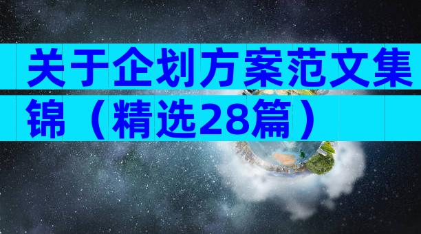关于企划方案范文集锦（精选28篇）