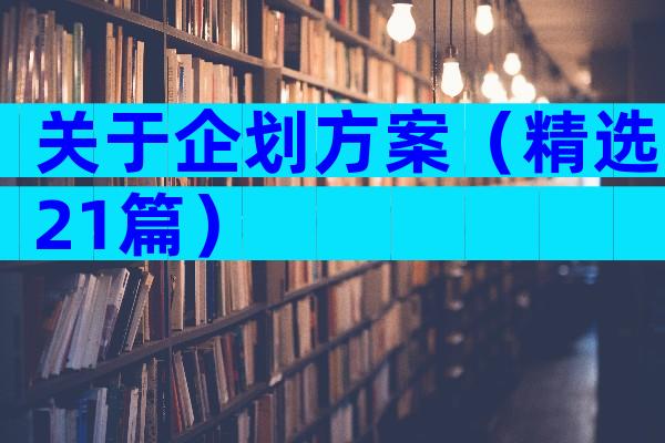关于企划方案（精选21篇）
