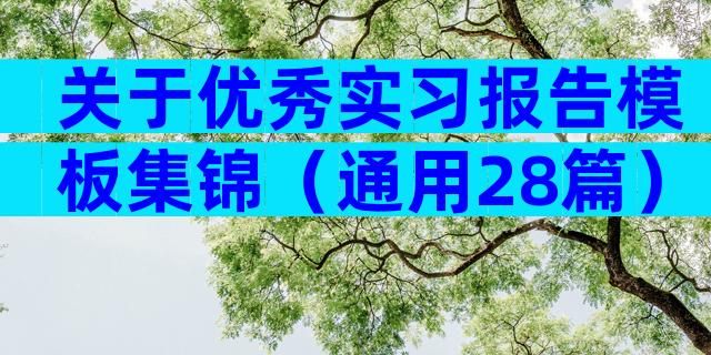 关于优秀实习报告模板集锦（通用28篇）