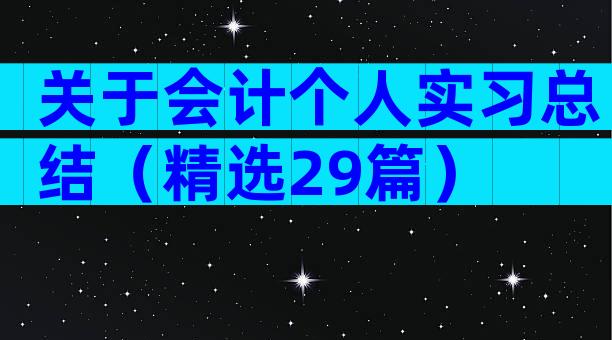 关于会计个人实习总结（精选29篇）