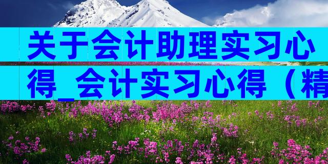 关于会计助理实习心得_会计实习心得（精选4篇）