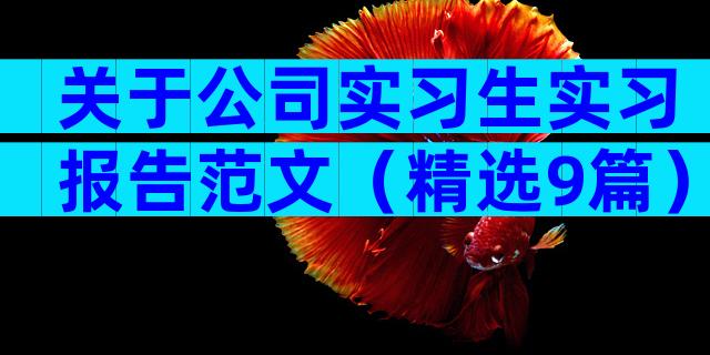 关于公司实习生实习报告范文（精选9篇）