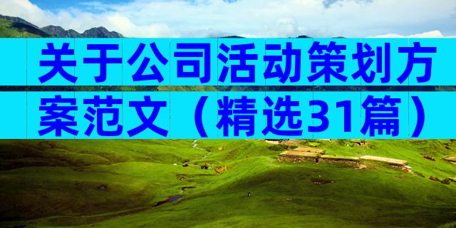 关于公司活动策划方案范文（精选31篇）