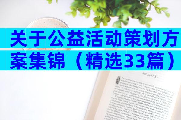 关于公益活动策划方案集锦（精选33篇）