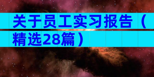 关于员工实习报告（精选28篇）