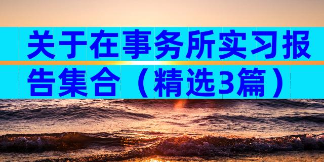 关于在事务所实习报告集合（精选3篇）