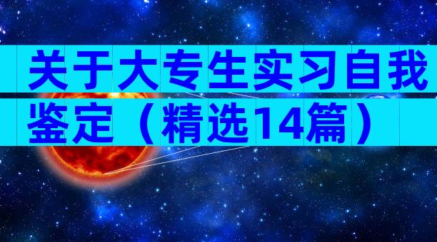 关于大专生实习自我鉴定（精选14篇）