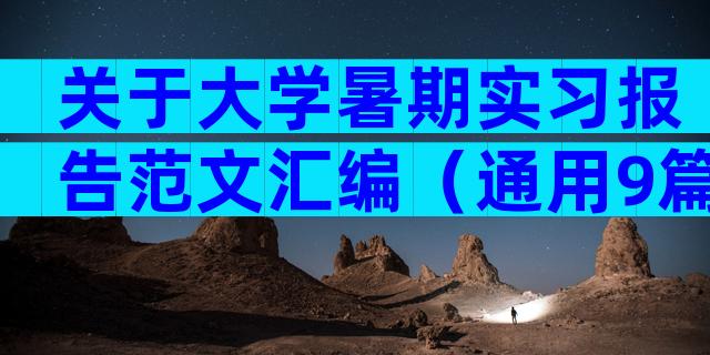 关于大学暑期实习报告范文汇编（通用9篇）