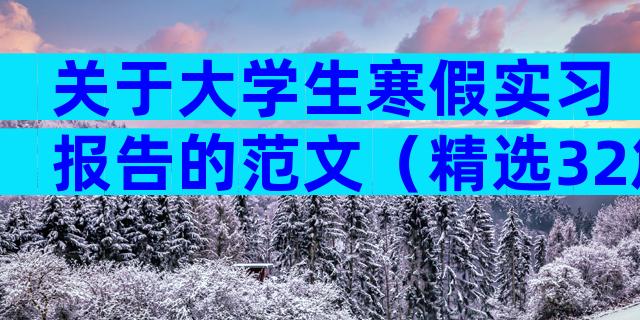 关于大学生寒假实习报告的范文（精选32篇）