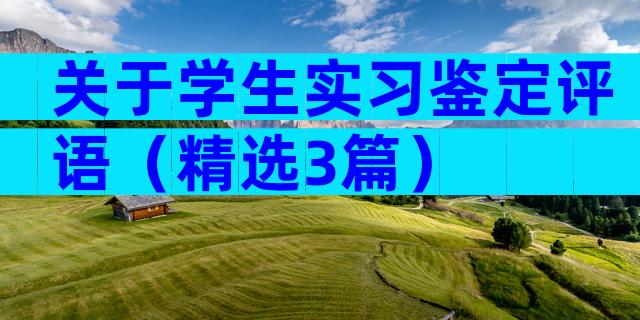 关于学生实习鉴定评语（精选3篇）