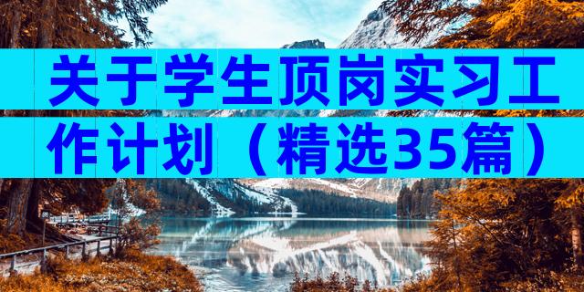 关于学生顶岗实习工作计划（精选35篇）