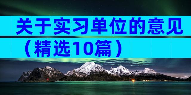 关于实习单位的意见（精选10篇）