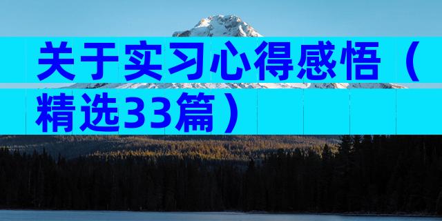 关于实习心得感悟（精选33篇）
