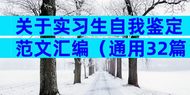 关于实习生自我鉴定范文汇编（通用32篇）
