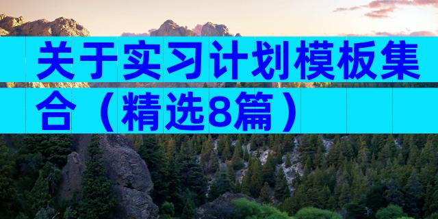 关于实习计划模板集合（精选8篇）
