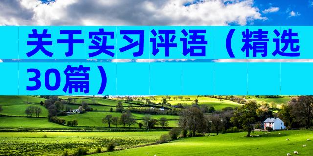关于实习评语（精选30篇）