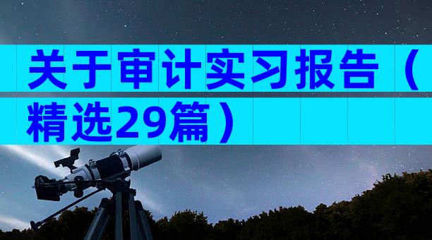 关于审计实习报告（精选29篇）