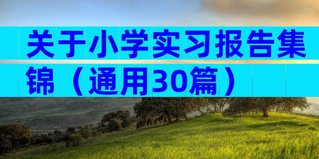 关于小学实习报告集锦（通用30篇）