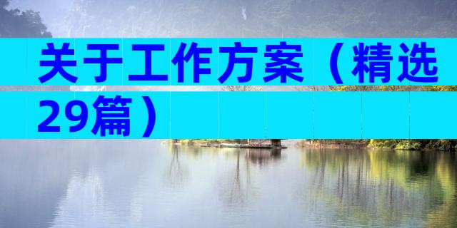 关于工作方案（精选29篇）