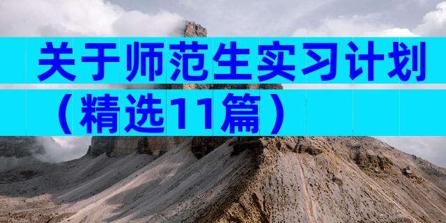 关于师范生实习计划（精选11篇）