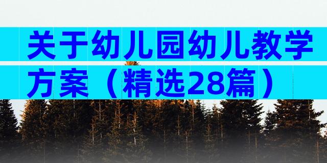 关于幼儿园幼儿教学方案（精选28篇）