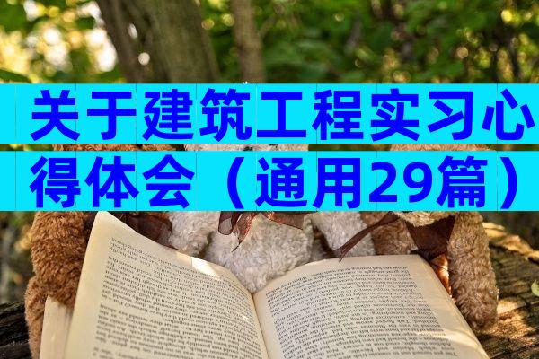 关于建筑工程实习心得体会（通用29篇）