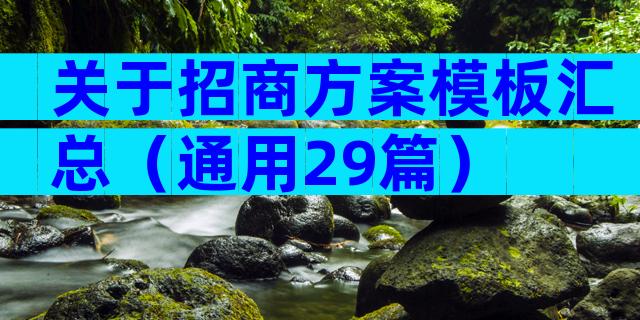 关于招商方案模板汇总（通用29篇）