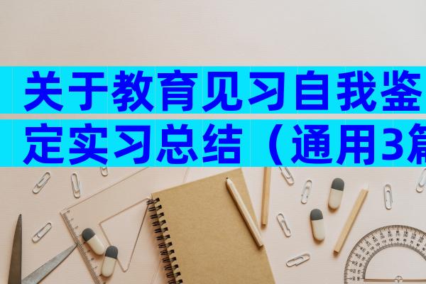 关于教育见习自我鉴定实习总结（通用3篇）