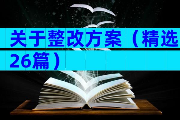 关于整改方案（精选26篇）