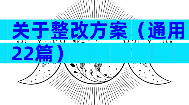关于整改方案（通用22篇）