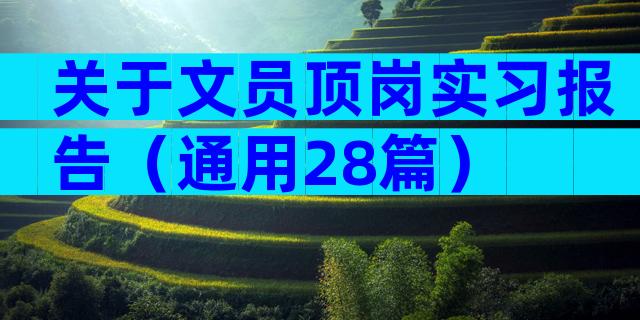 关于文员顶岗实习报告（通用28篇）
