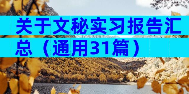 关于文秘实习报告汇总（通用31篇）