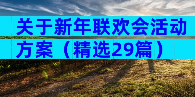 关于新年联欢会活动方案（精选29篇）