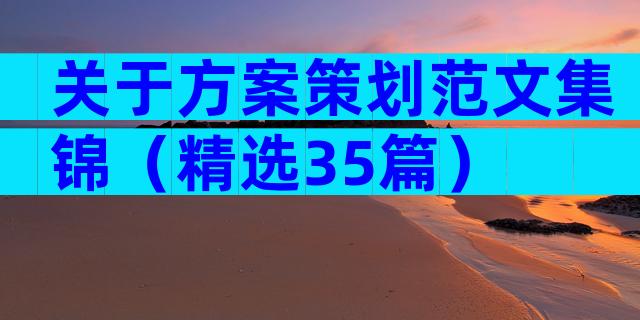 关于方案策划范文集锦（精选35篇）