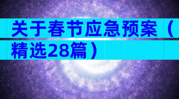 关于春节应急预案（精选28篇）