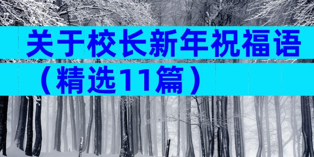 关于校长新年祝福语（精选11篇）