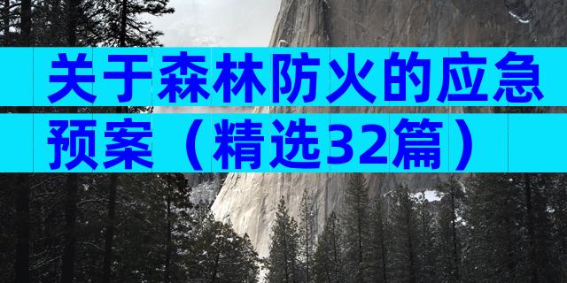 关于森林防火的应急预案（精选32篇）