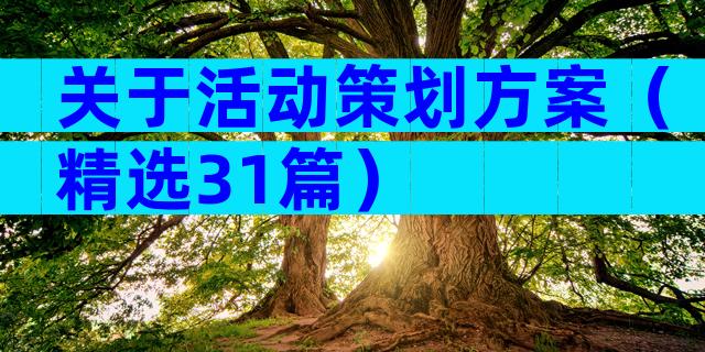 关于活动策划方案（精选31篇）