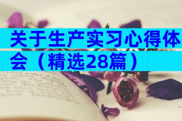 关于生产实习心得体会（精选28篇）