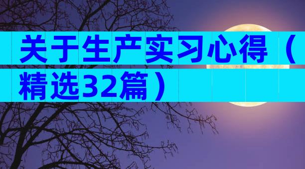 关于生产实习心得（精选32篇）