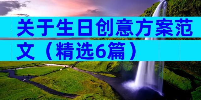 关于生日创意方案范文（精选6篇）